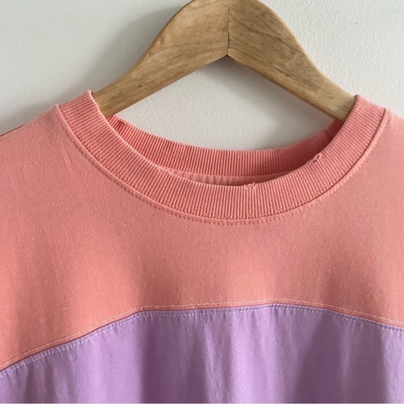 Bdg Colorblock Football Jersey Tee Basic T Shirt Short Sleeve Coral - Picture 9 of 16